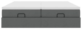 Ottomán ágykeret matracokkal Sötét szürke 200x200cm szövet