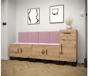 Előszobabútor Amanda 17 (artisan tölgy + rózsaszín). 1086002