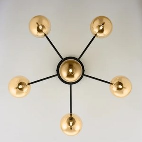 Jupiter 2033 - Felületre szerelhető csillár FIGARO 6xG9/10W/230V fekete/arany/bézs