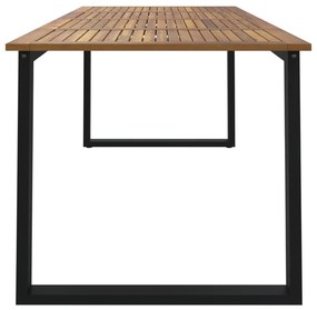 tömör akácfa kerti asztal U-alakú lábakkal 200 x 90 x 75 cm