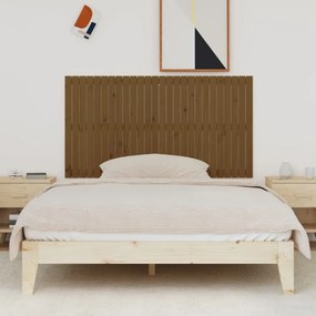 mézbarna tömör fenyőfa fali fejtámla 166x3x90 cm