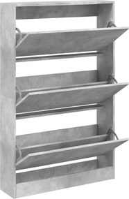 vidaXL betonszürke szerelt fa cipősszekrény 80 x 21 x 125,5 cm