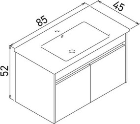 Arno mosdószekrény, 85 cm – TR785PNC1130
