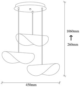 Fekete-aranyszínű függőlámpa fém búrával ø 45 cm Sivani – Opviq lights