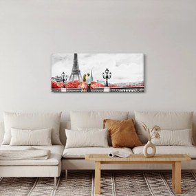 Kép - szerelmesek Párizsban (120x50 cm)