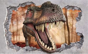 Fotótapéta Tyrannosaurus Rex beton erdő vinil 520x318 loft industrial +ragasztó