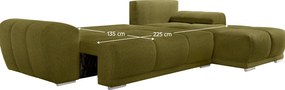 Univerzális ülőgarnitúra, olívazöld, KERIM ROH