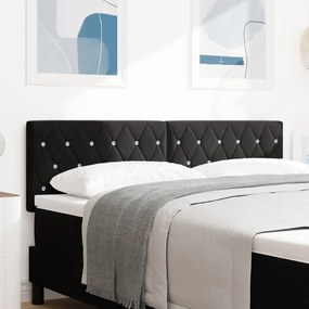 Fejtámla Kristálygombos Ágyfej Fekete 140 cm Bársonyos