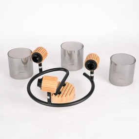 Brilagi - HYGGE spotlámpa 3xE14/15W/230V gumifa/füstszínű