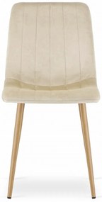 Étkezőgarnitúra 1 + 4, fehér étkezőasztal ADRIA 120x80 cm + krémszínű bársonyszék LAVA