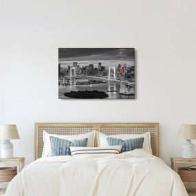 Kép - Nagyváros piros toronnyal (90x60 cm)