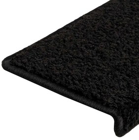 20 db fekete lépcsőszőnyeg, téglalap alakú széllel, 65 x 21 x 4 cm