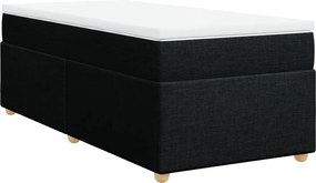 vidaXL fekete szövet rugós ágy matraccal 90x200 cm