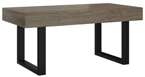 Szürke és fekete MDF és vas dohányzóasztal 90x45x40 cm