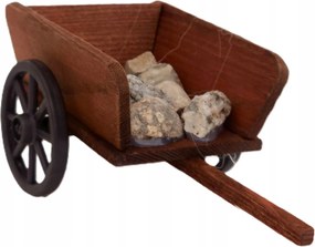 Fából Készült Utánfutó Kövekkel Betlehem dekorációhoz- 6cm magas 14cm hosszú