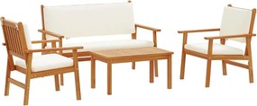 vidaXL Kerti Kanapé Szett 4 pcs Barna 120 x 65,5 x 79 cm Tömör Akácfa