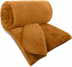 Dekoratív ágytakaró Nina 170x210 mézszínű szőrme és bolyhos