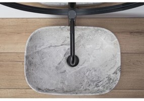 REA-U3800 - Ráültethető mosdó LIVIA 33,5x46,5 cm kerámia/szürke/kőhatású