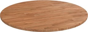 vidaXL világosbarna kezelt tömör tölgyfa kerek asztallap Ø90x1,5 cm