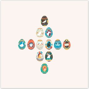 Poszterek 70x70 Húsvéti húsvéti tojások