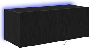 vidaXL TV Fali Szekrény Fekete tölgy 80 x 35 x 31 cm Faanyag