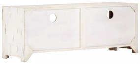 fehér tömör akácfa TV-szekrény 110 x 30 x 40 cm