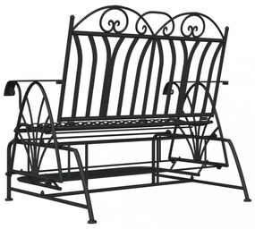 kétszemélyes fekete acél hintapad 114 cm