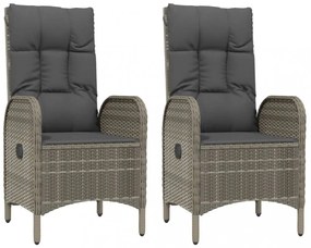 2 db szürke polyrattan kültéri szék