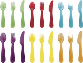 Színes műanyag evőeszközök Crivit 18 db-os szett