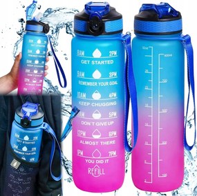 Motivációs Vizes Palack Kulacs Mérőpohárral 1000ML Futás Edzőterem 1L