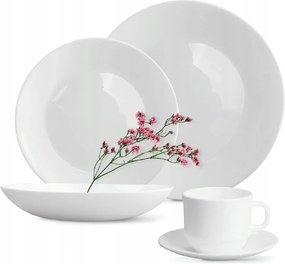 Tányér Szett Étkezési Szerviz 30db-os 6 Személyes Fehér Tányér Abria