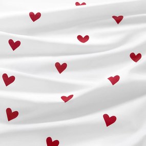Goldea gyermek pamut ágyneműhuzat kiságyba - piros szívecskék, fehér alapon 90 x 130 és 40 x 60 cm