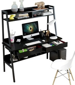Polcos íróasztal, Számítógépasztal - Fekete
