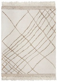 Krémszínű kézi szövésű gyapjúkeverék szőnyeg 160x230 cm Astera Linear – Flair Rugs
