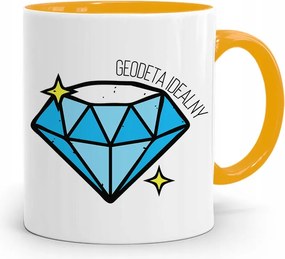 Sárga Bögre Földmérőknek Tökéletes Ajándék fényképes nyomtatással