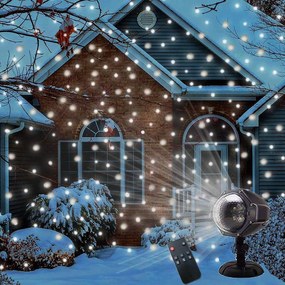 Karácsonyi kültéri LED lézer projektor hópehely hideg fehér