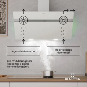 Klarstein Alina szagelszívó, 90 cm, 615 m³/h, Csendes, EEK A