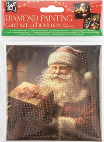 Karácsonyi Santa gyémántszemes 2 db-os kártya szett borítékkal
