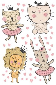 Scandinavian Animals with Hearts gyerek falmatrica szett - Ambiance