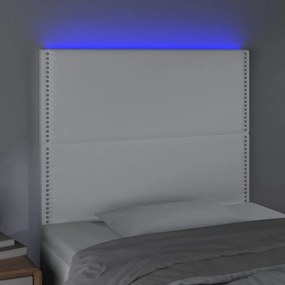 fehér műbőr LED-es fejtámla 100x5x118/128 cm