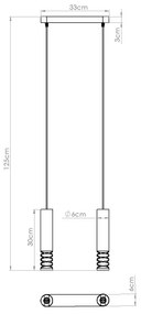 Sollux SL.1687 - Csillár zsinóron LAMI 2xGU10/10W/230V fehér
