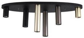 Searchlight 50571-6BK - Mennyezeti lámpatest TUBES 6xGU10/10W/230V 80x30 cm