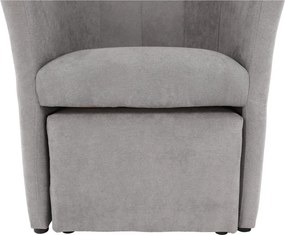 Klub fotel puffal, szürke, ROSE