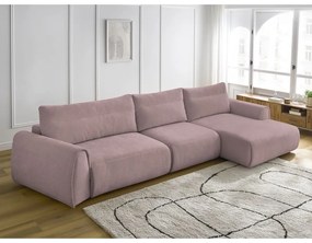 Világos rózsaszín sarokkanapé Aden – Bobochic Paris