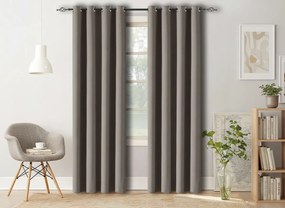 Függöny OXFORD 140x270 cm, szürkésbarna Felfüggesztés: Hullámos sínszalag
