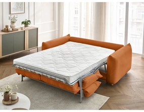 Narancssárga kinyitható kanapé 214 cm Ernest – Bobochic Paris