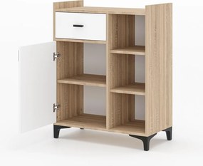 Pidas konyhaszekrény, sonoma tölgy-fehér, 80 cm