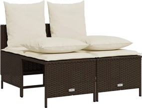vidaXL 4 részes barna polyrattan kerti ülőgarnitúra párnákkal