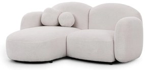 Krémszínű buklé sarokkanapé (bal oldali-heverő résszel) Orbit – Ropez
