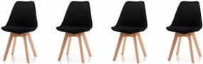 Skandináv stílusú bársony szék készlet BLACK GLAMOR 3+1 INGYEN!